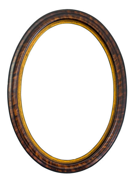 istock Oval wooden decorative picture frame 1067149268