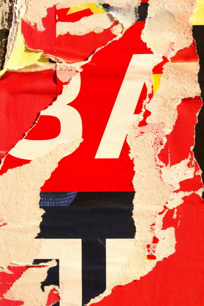 Old ripped blank torn paper crumpled creased posters grunge textures backdrop backgrounds placard letters