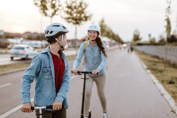 istock Mom, you drive a scooter good 1067153986