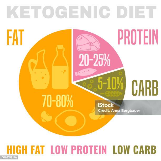 Low Carbohydrate Diet Stock Illustration - Download Image Now - Ketogenic Diet, Food, Graph