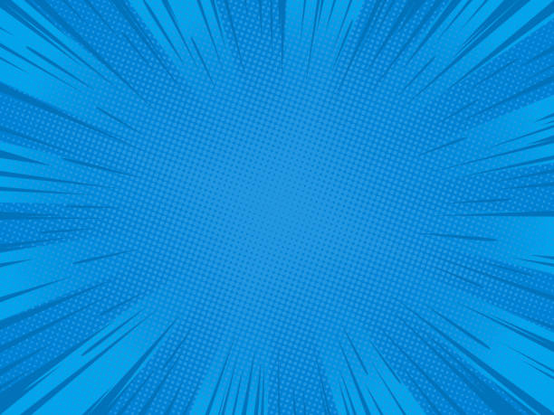 Blue speed lines 2 Radial blue speed lines for comic books. Explosion background.Vector illustration. manga style stock illustrations