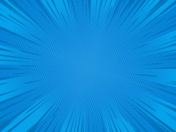 Blue speed lines 2 Radial blue speed lines for comic books. Explosion background.Vector illustration. anime stock illustrations