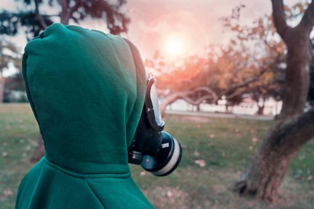 autumn,gas,gasmask,nature,tree,sunlight,breath,flame,forest,danger,breathe,clean Air