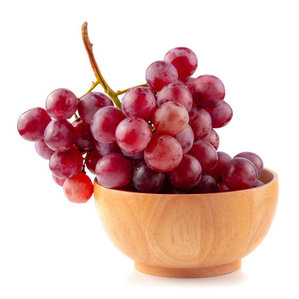 istock Red Grapes isolated on over white background 1067179050
