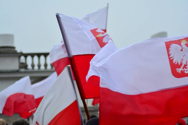 istock Patriotic manifestation with flags 1067181824