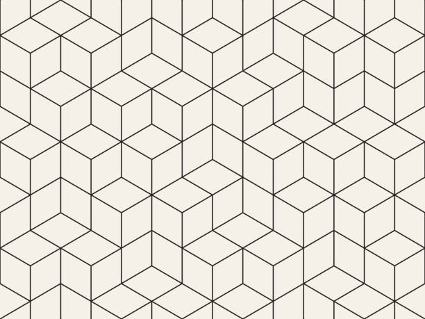 bezszwowy geometryczny wzór - two dimensional shape pattern black rhombus stock illustrations