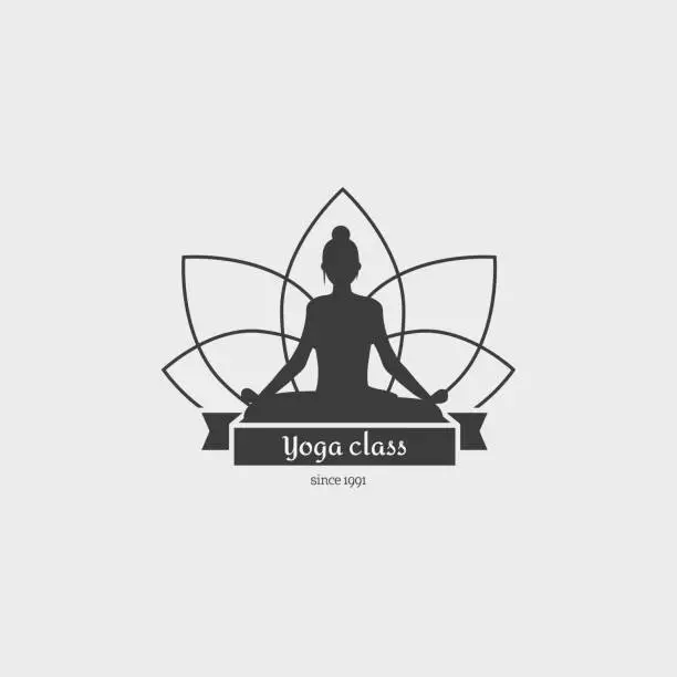 Vector illustration of Yoga Class Logo.