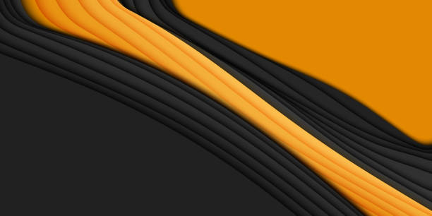 istock Vector 3D abstract background with paper cut shape. Orange and black carving art. Paper craft Antelope canyon landscape with gradient colors. Minimalistic design for business presentations, flyers. 1067203862