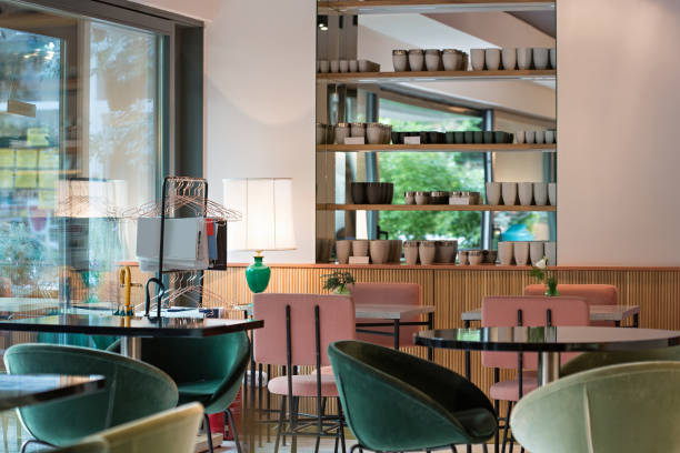 istock Modern restaurant interior in city center 1067210686