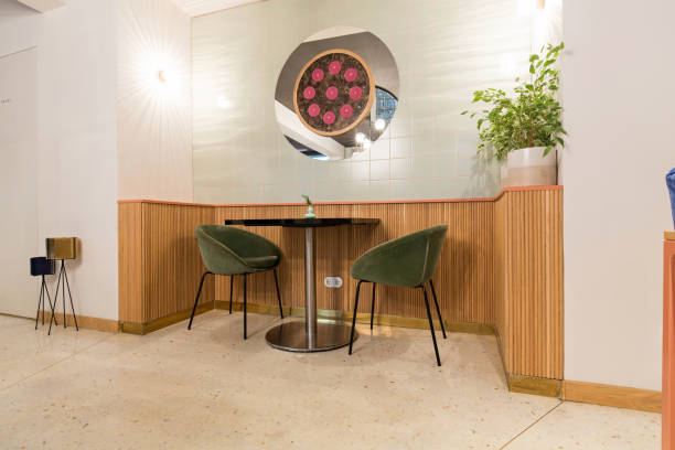 istock Modern restaurant interior in city center 1067211274