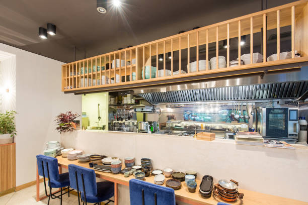 istock Modern restaurant interior in city center 1067212514