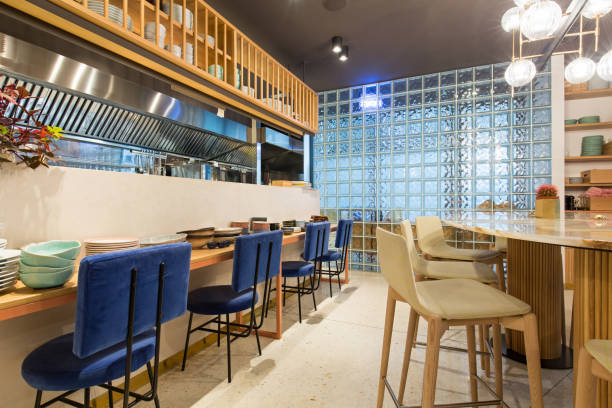 istock Modern restaurant interior in city center 1067212648