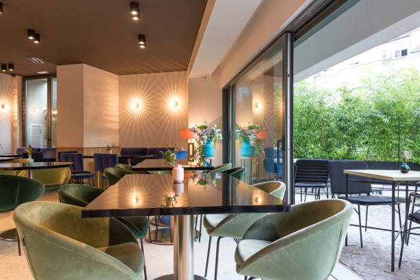 istock Modern restaurant interior in city center 1067212680