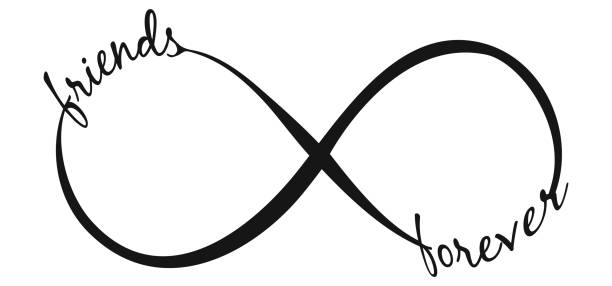 Infinity sign with friends forever. Infinity sign with friends forever.Vector illustration. forever friends stock illustrations