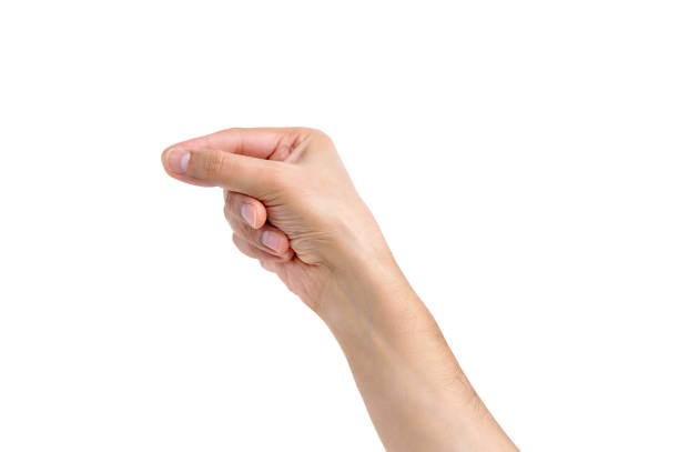 hand symbol Man hand pulling something isolated on white man hand down stock pictures, royalty-free photos & images