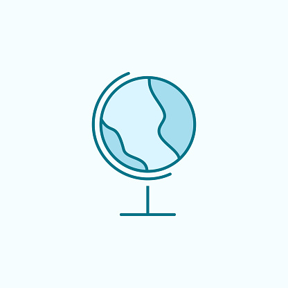 earth global 2 colored line icon. Simple colored element illustration. earth global outline symbol design from Scientifics study set on blue background