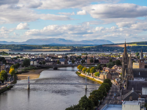 The River Ness and the city of Inverness in Scotland