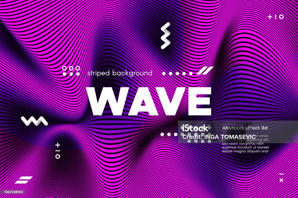 3 Ripple Design 3d Striped Template With Ripple Effect Stock Illustration - Download ...