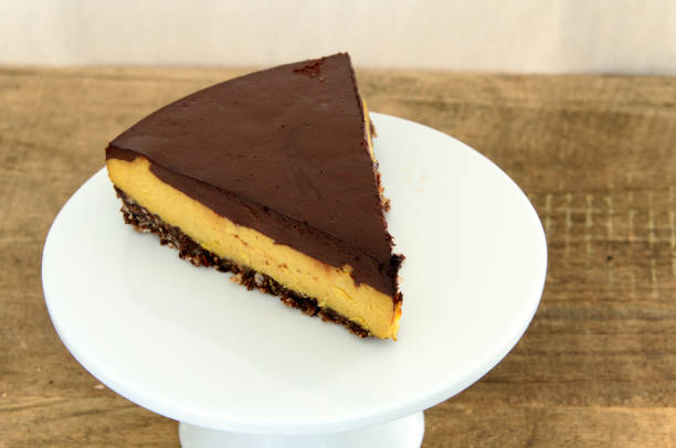istock A slice of vegan cheesecake covered in chocolate 1067246756