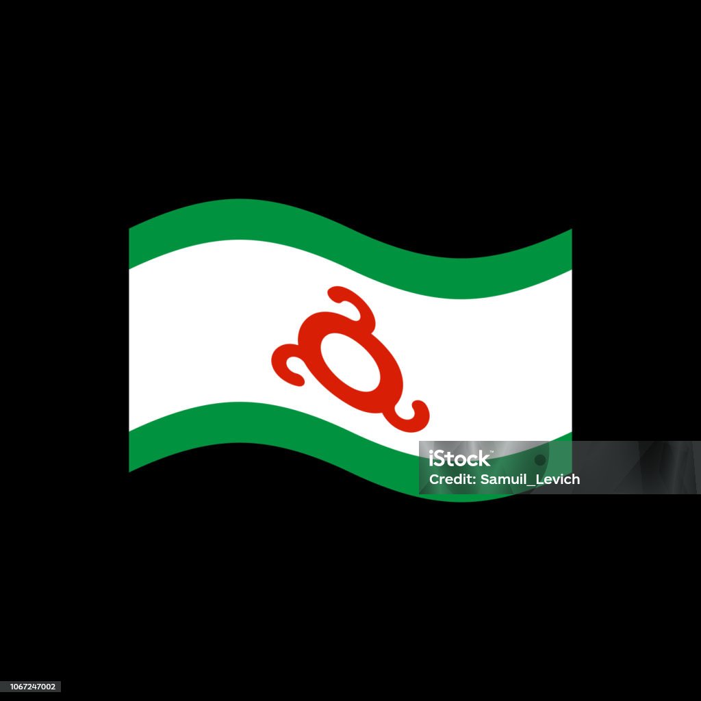 Ingusjien flagga isolerade. Oppositionell menyfliksområdet banner. statliga symbol - Royaltyfri Bakgrund vektorgrafik