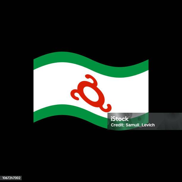 Ingusjien Flagga Isolerade Oppositionell Menyfliksområdet Banner Statliga Symbol-vektorgrafik och fler bilder på Bakgrund