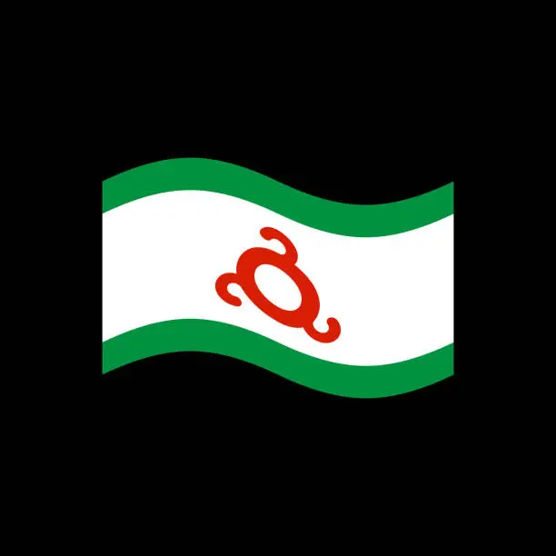 Vector illustration of Ingushetia Flag isolated. Ingush ribbon banner. state symbol