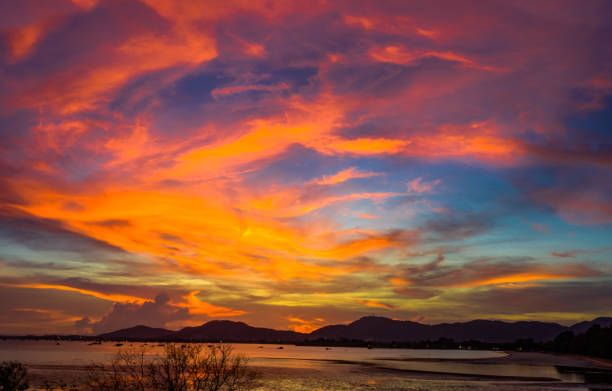 istock aerial view beautiful sunset above mangrove forest 1067265926