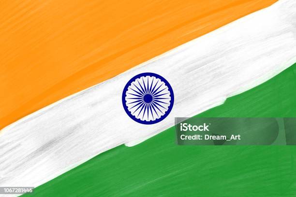 Abstract Painted Indian Flag Colors Background India Freedom Celebration  Background Stock Photo - Download Image Now - iStock