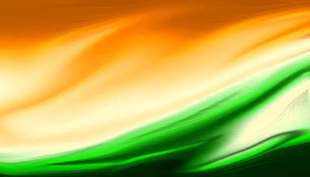 Photo of Indian Flag Tricolor Painted With Fluid Art Texture As background