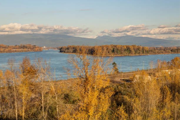 istock arial view of fall colours by river 1067285488