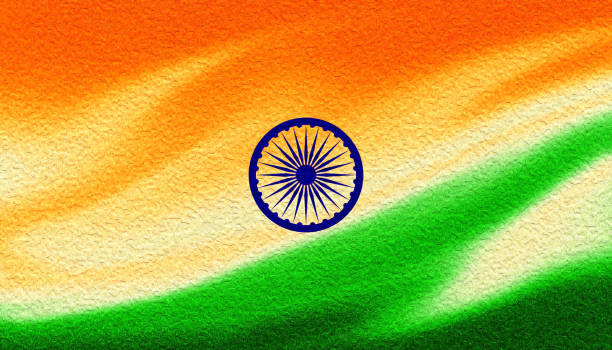 istock Indian Flag Tricolor Painted With Fluid Art Texture As background 1067286922