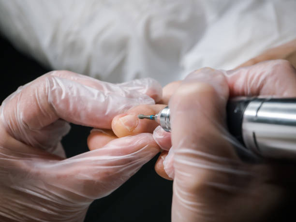 istock The process of hardware pedicure. Close up. 1067292328