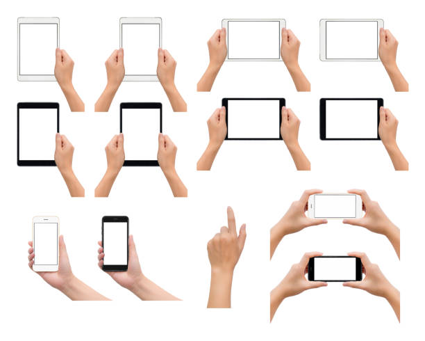 istock Hand holding smartphone and tablet isolated 1067292998