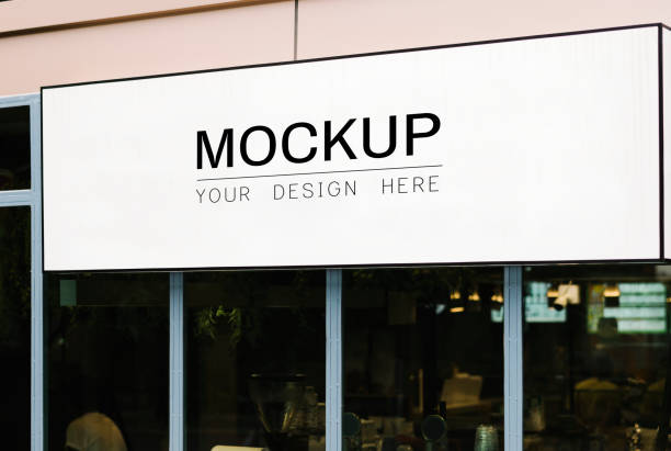 istock Blank rectangle shop sign mockup 1067297534