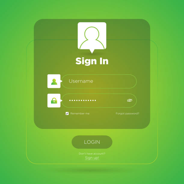 Flat Login User Interface. Sign In Web Element Template Window. Business Website Modern UI vector art illustration