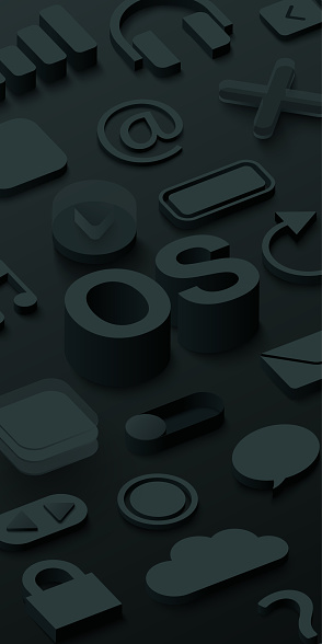 Beautiful Operating System Background Black 3d Operating System Background With Web Symbols Stock ...