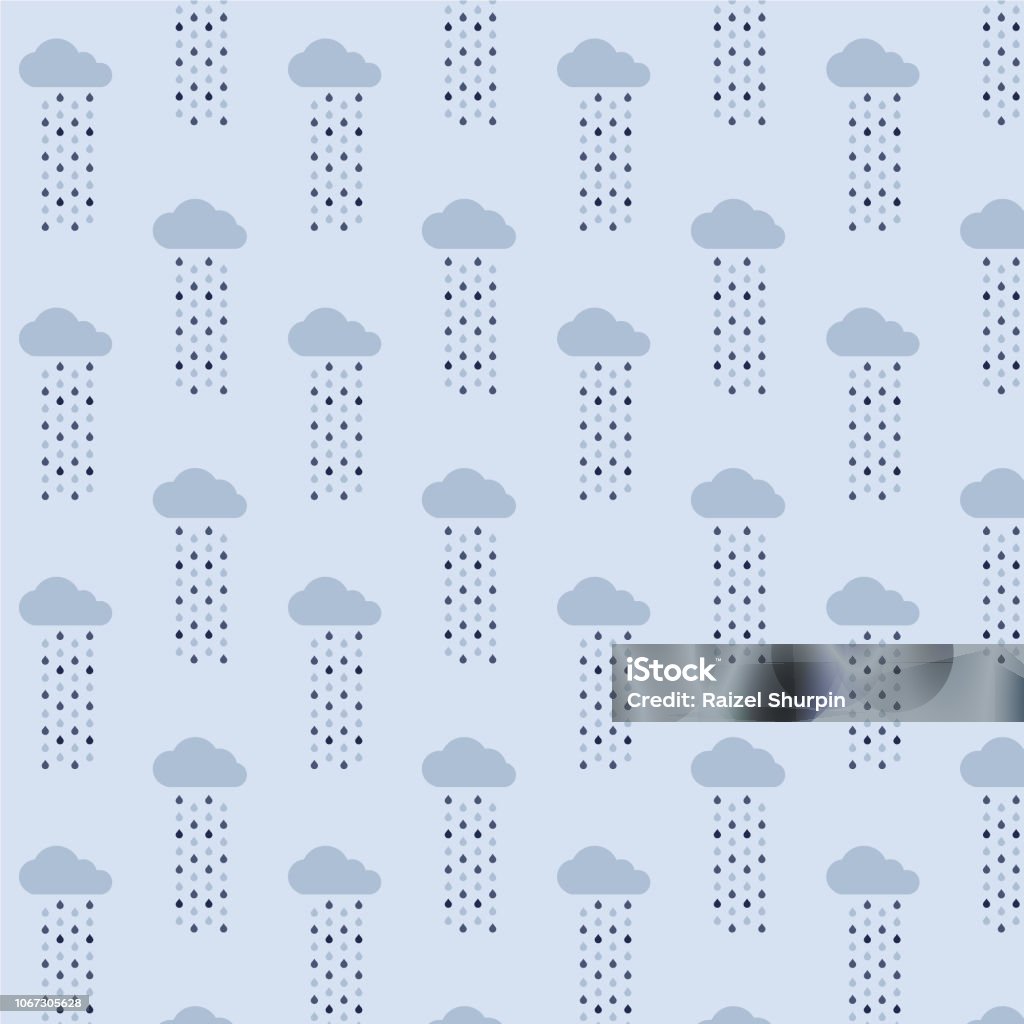 Patterns Rocks Rain Rain Clouds Seamless Pattern Stock Illustration - Download Image Now ...