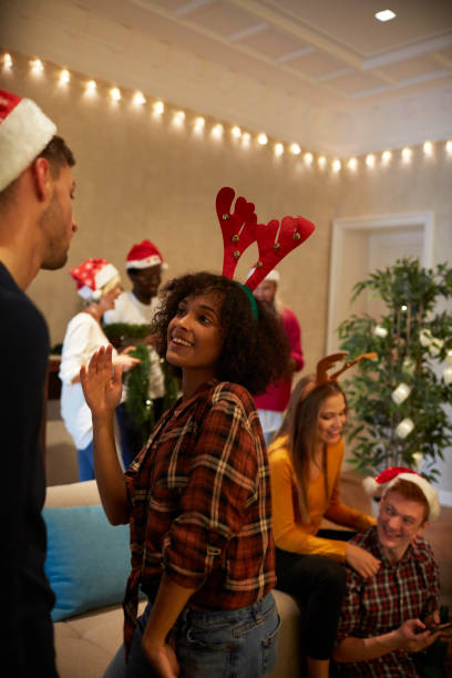 istock Young People Celebrating New Year in A Hostel 1067317428
