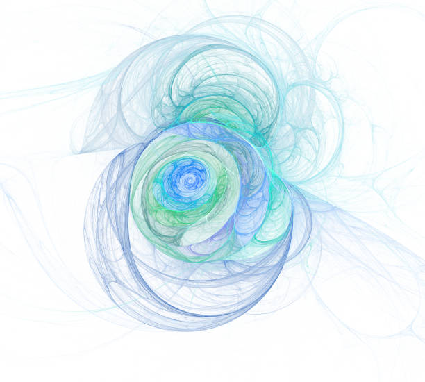 istock An abstract computer generated modern fractal design on white background. Fluffy spiral. Surface pattern 1067327790