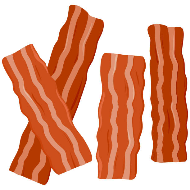 plastry smażonego chrupiącego boczku - bacon stock illustrations