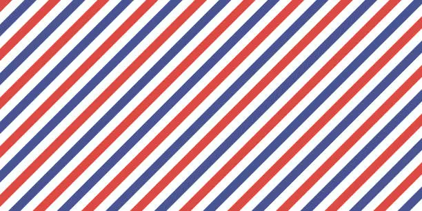 Vector illustration of Classic retro background diagonal stripes red blue color, vector color stripes flag, airmail