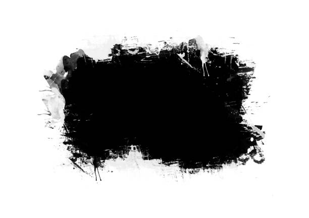 istock Black color graphic patches graphic brush strokes design effect element for background 1067330810