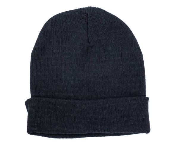 istock Black men's knitted hat isolated on white background. 1067334086