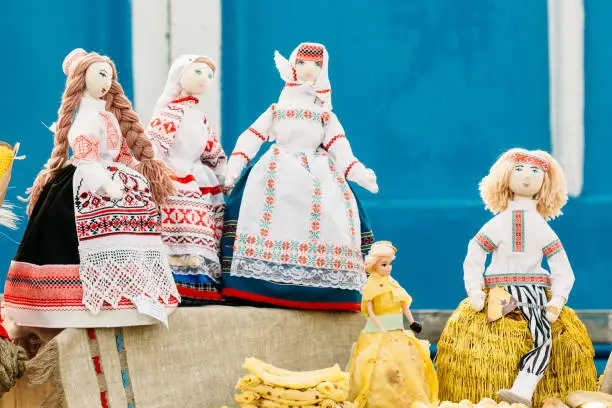 Photo of Dolls made of cloth. Souvenirs from Belarus