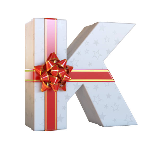 istock Gift box with red ribbon bow 3d font K 1067350948