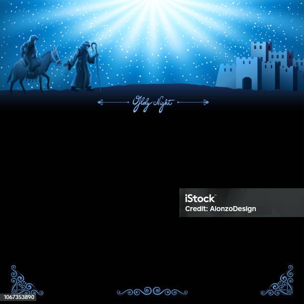 Birth Of Christ Stock Illustration - Download Image Now - Backgrounds, Built Structure, Celebration Event