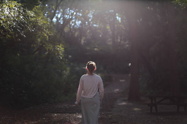 istock A Japanese woman is in a park 1067354556