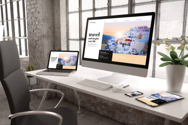istock industrial office mockup responsive travel blog website design 1067355120
