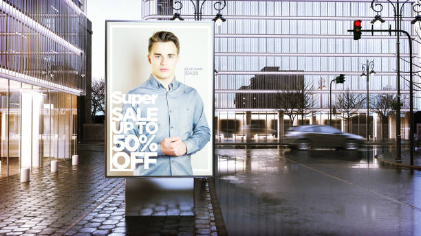 istock super sale advertising billboard  on city downtown 1067355190