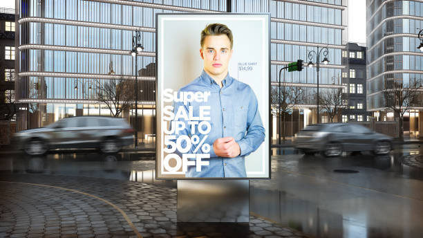 istock sale advertisement on billboard on city downtown 1067355212